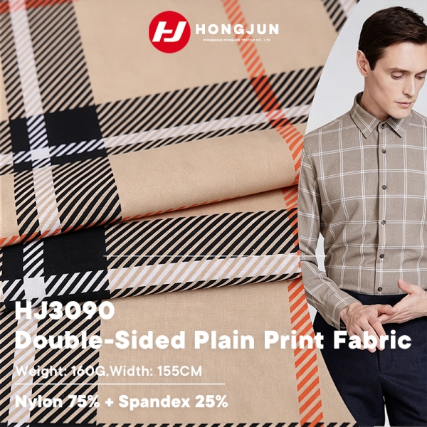 Professional Nylon Spandex Double Warp Knit Plaid Print Fabric Cooling Lightweight for Men Casual Bu | product image