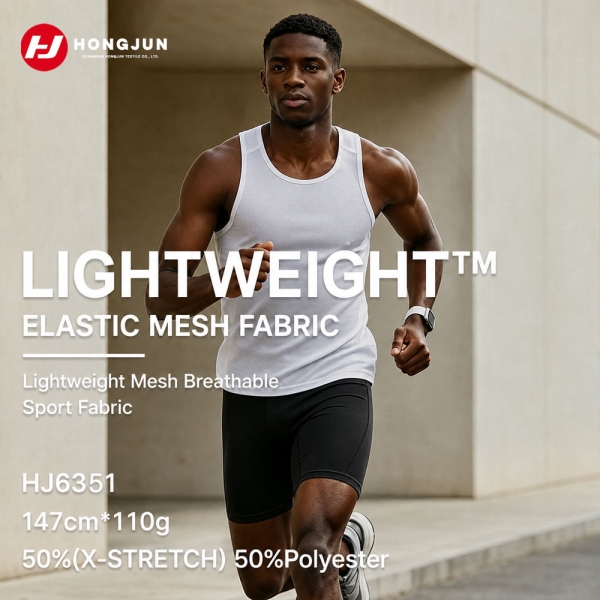 Hot Sales Breathable Mesh Stretch Knitted Fabric Moisture-wicking Quick-drying Sports Top Yoga Wear  | product image